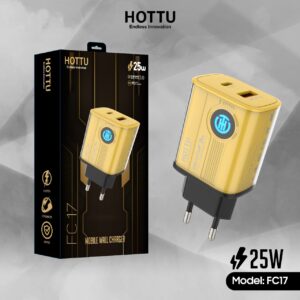 HOTTU FC17 25W Mobile Wall Charger | Super Fast USB & Type-C Adapter