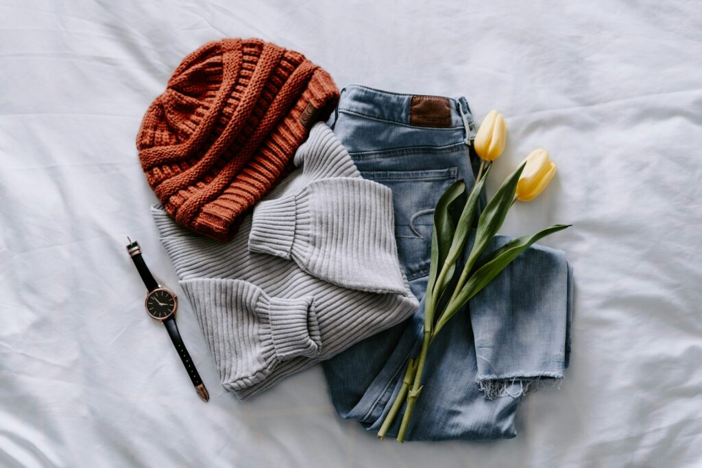Orange knit cap